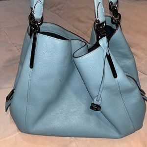 Coach Dalton Cloud Blue Pebbled Leather Shoulder bag